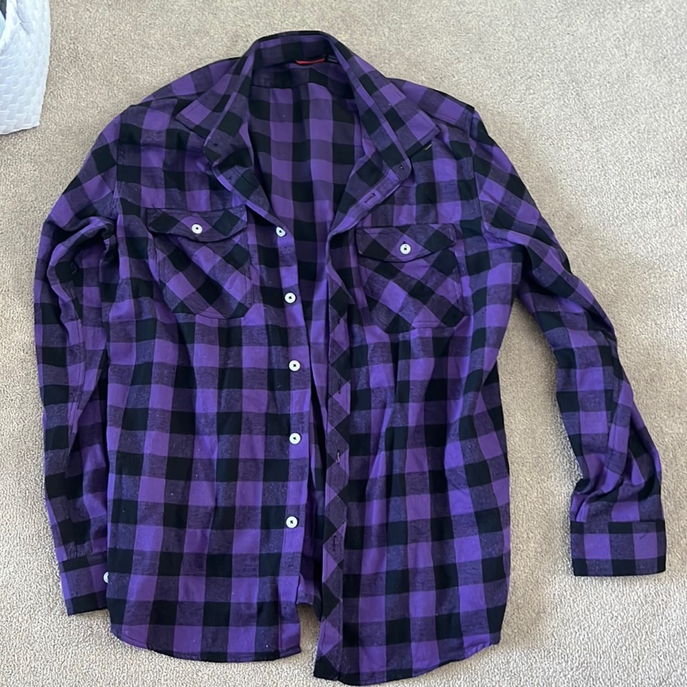 purple and black flannel